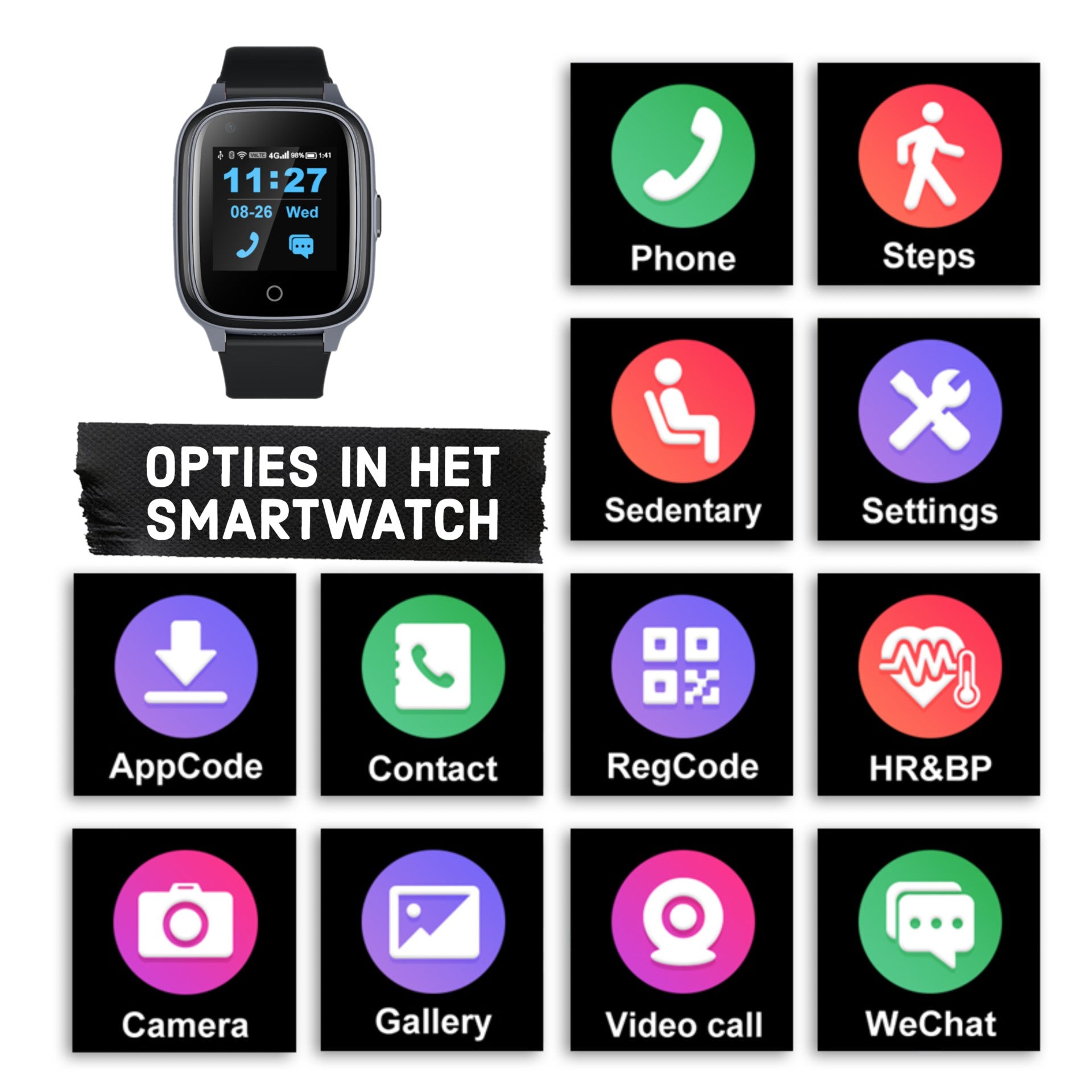 GPS Smartwatch WB32A GPS Horloge Senior Smartwatch voor