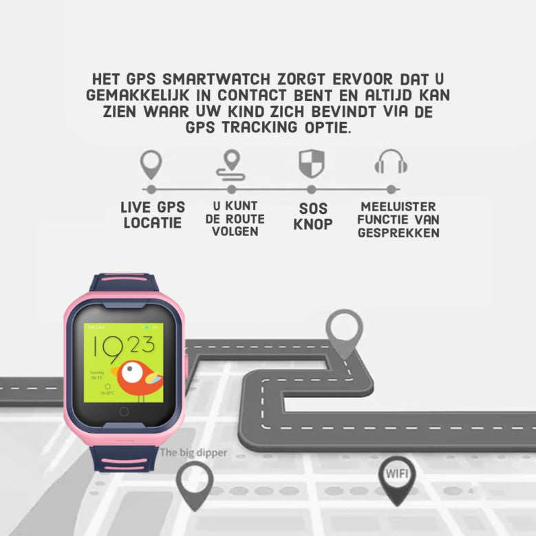 GPS Smartwatch kinderen WB56 - gps horloge kind - kinderhorloge bellen - gps  tracker kinderhorloge - kinderhorloge met gps - kinderhorloge