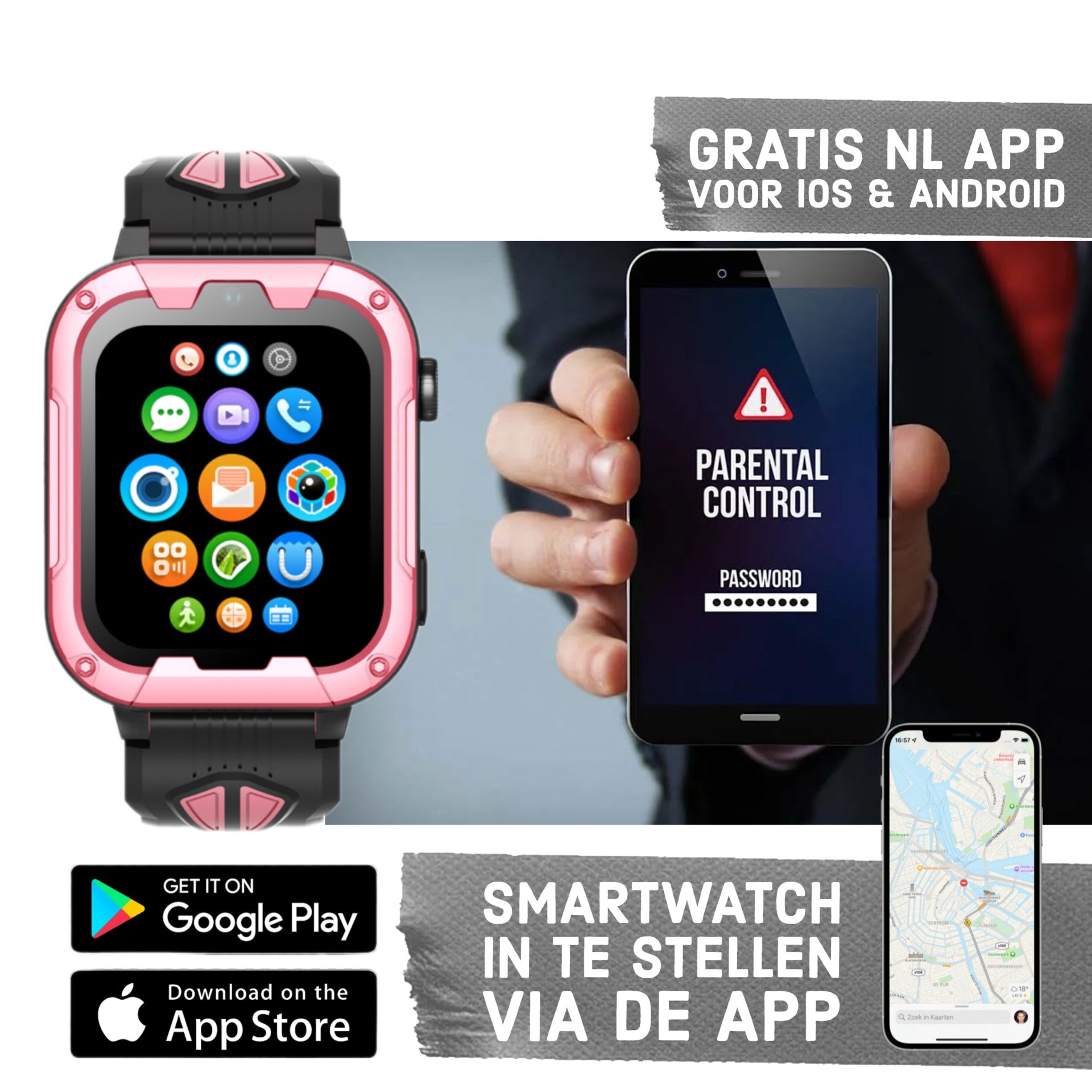 GPS Smartwatch WB57S - GPS Horloge Senior - Smartwatch voor
